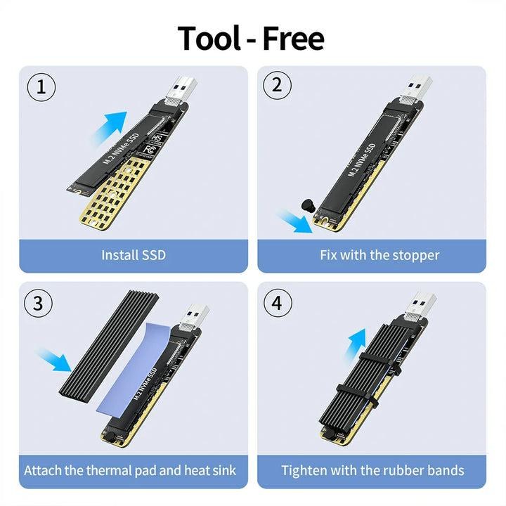 Enclosure M.2 tool-free / instalación de SSD